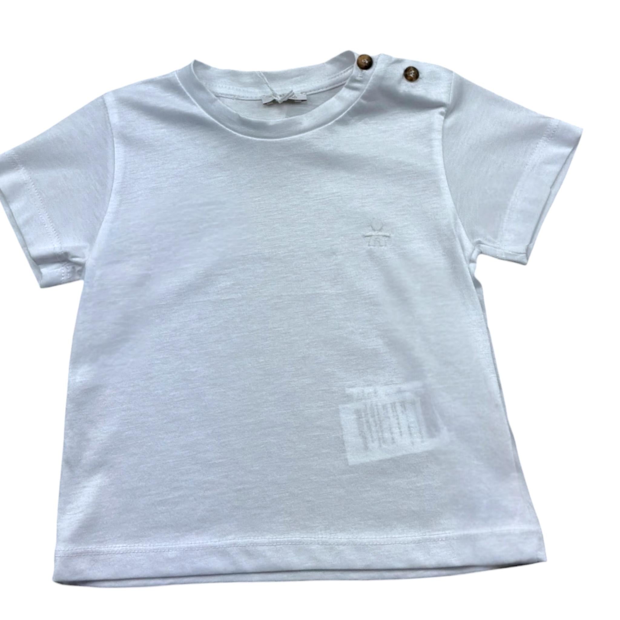 Le Bebe' T-Shirt Girocollo Tinta Unita per Neonato LBB5371 BIANCO LE BEBE' 