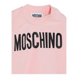 MOSCHINO felpa chiusa girocollo tinta unita con stampa logo Rosa per Neonata MUF05O ROSA MOSCHINO 
