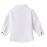 Mini Banda Camicia Manica Lunga tinta unita Collo Coreano Bianco per Neonato 3B603X BIANCO MINI BANDA 