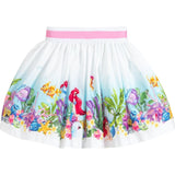 Monnalisa Gonna Tinta Unita Stampa Fantasia Disney per Bambina 113706 BIANCO MONNALISA 