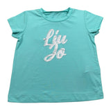 Liu Jo T-Shirt Girocollo tinta unita con Logo Azzurro per Bambina KA4011J AZZURRO LIU JO 