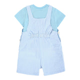 Moschino Completo 2 Pezzi T-Shirt-Salopette per Neonato MUG01LX AZZURRO MOSCHINO 