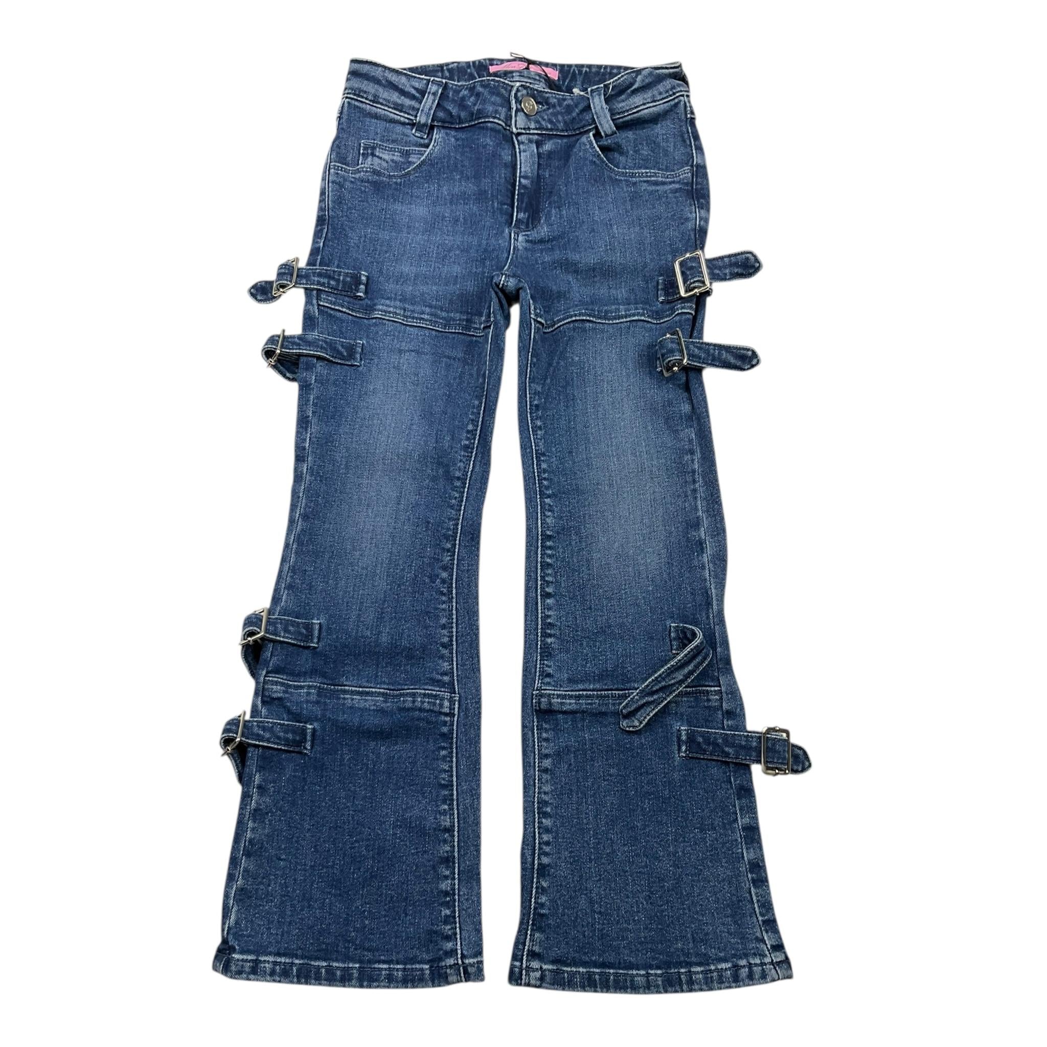 MISS BLUMARINE jeans tinta unita con girovita regolabile Blu per Bambina IF4058D4448 BLU MISS BLUMARINE 