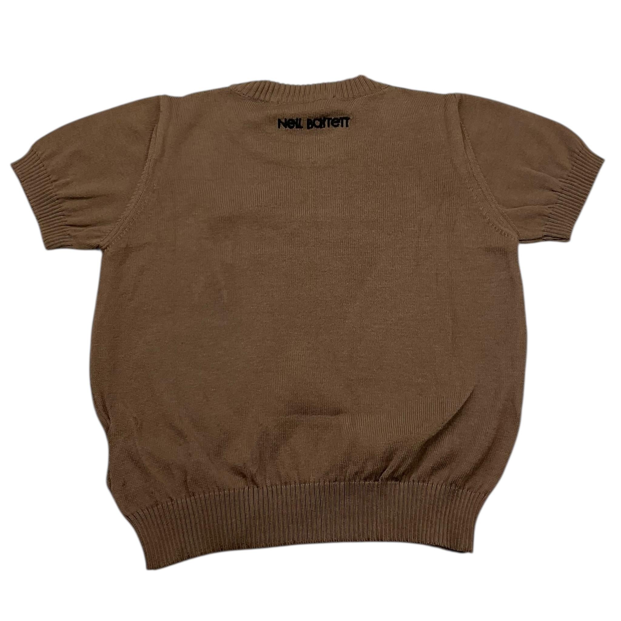 NEIL BARRETT t-shirt gircollo tinta unita in maglia Marrone per Bambino 033612 MARRNE NEIL BARRETT 