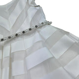 Dixie Abito Tinta Unita con Brillantini E Trasparenze per Bambina 713912 BIANCO DIXIE 