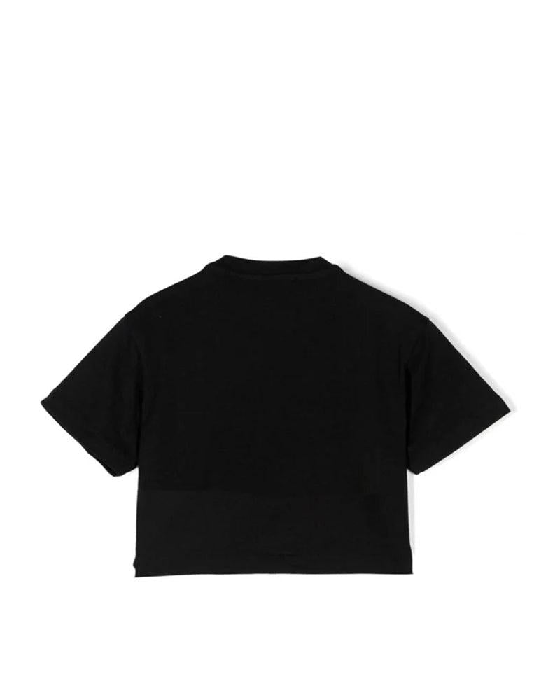Elisabetta Franchi T-Shirt Girocollo Tinta Unita con Stampa per Bambina EFTS233 NERO ELISABETTA FRANCHI 