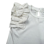 M+E' T-Shirt Girocollo Tinta Unita con Rouches per Neonata UE1735 BIANCO M+E' 