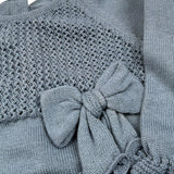 Le Coconne Tutina Tinta Unita con Applicazione Fiocco per Neonata LCN0586 BLU LE COCONNE 