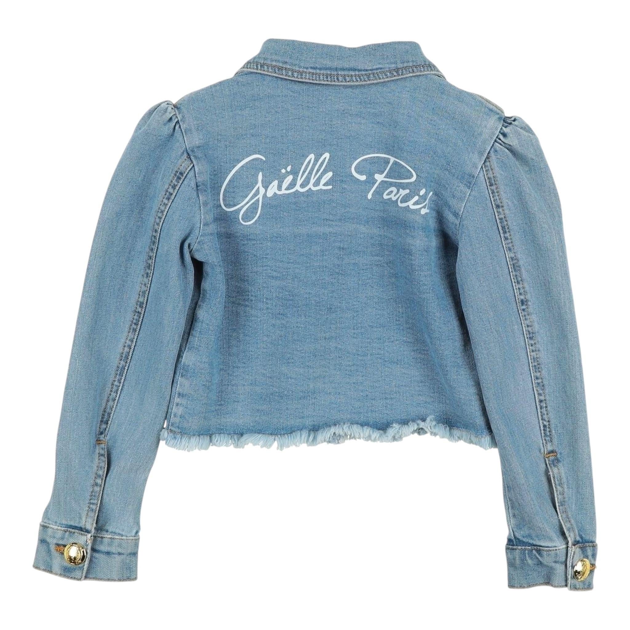 Gaelle Giubbino In Denim Tinta Unita con Bottoni In Contrasto per Bambina 27450D00019 AZZURRO GAELLE 