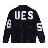 GUESS cardigan tinta unita con stampa Blu per Neonato N4YR04Z3FE0 BLU GUESS 