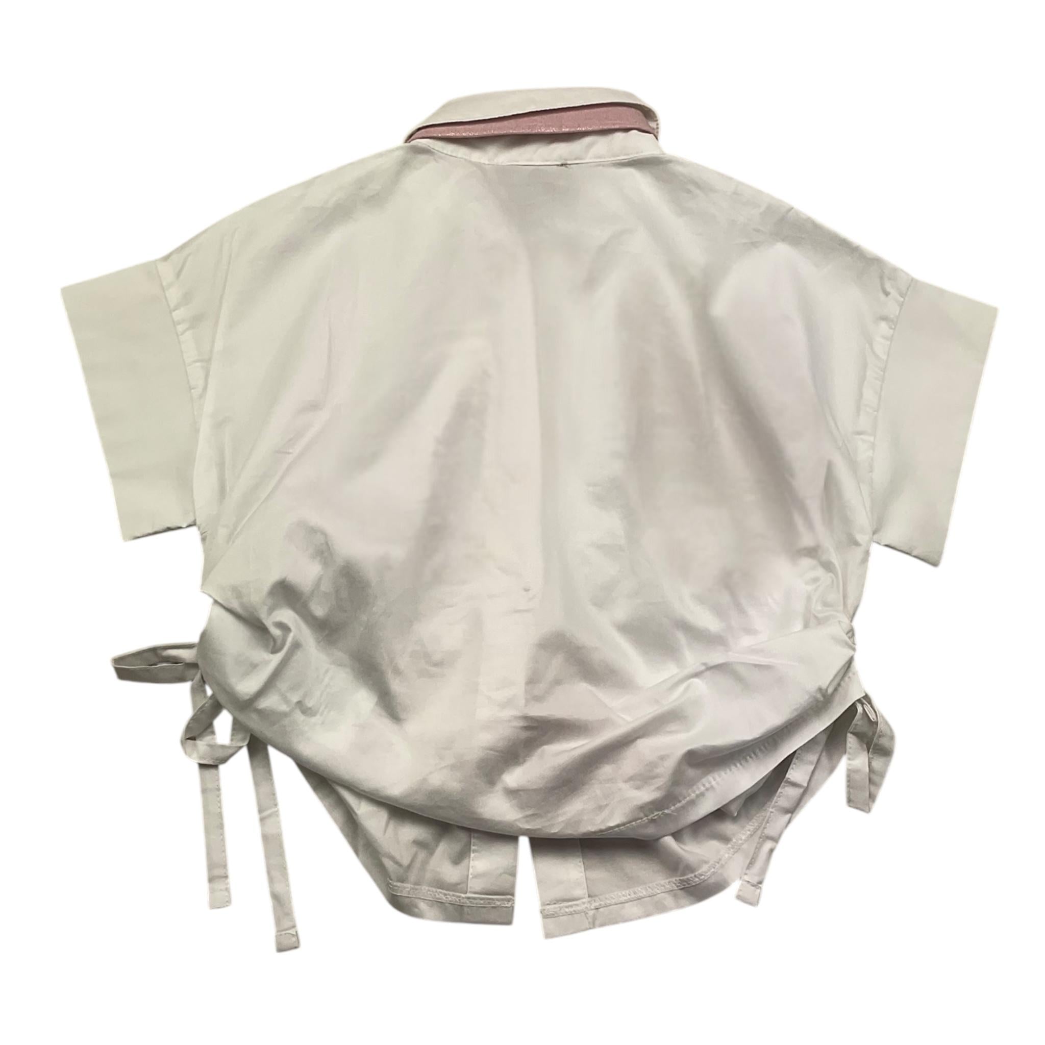 Fun & Fun Camicia Mezza Manica Tinta Unita con Cravatta per Bambina FBSH01365 BIANCO FUN & FUN 