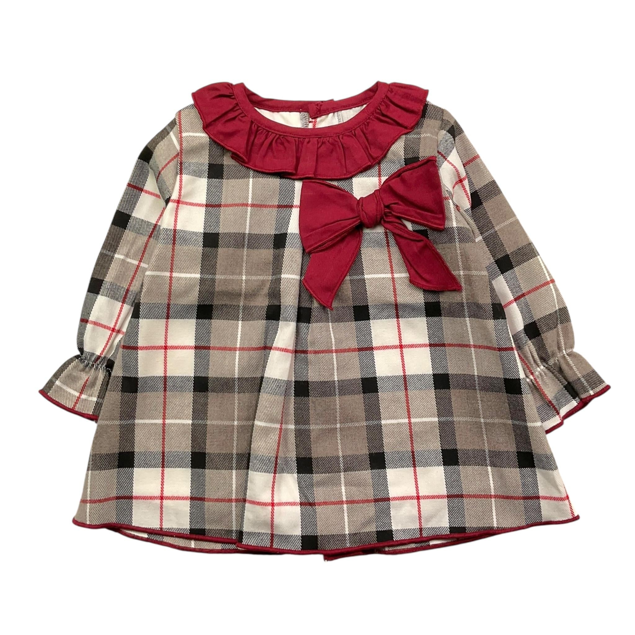 CALAMARO abito tinta unita con fantasia a quadri Bianco per Neonata 21247 BIANCO CALAMARO 