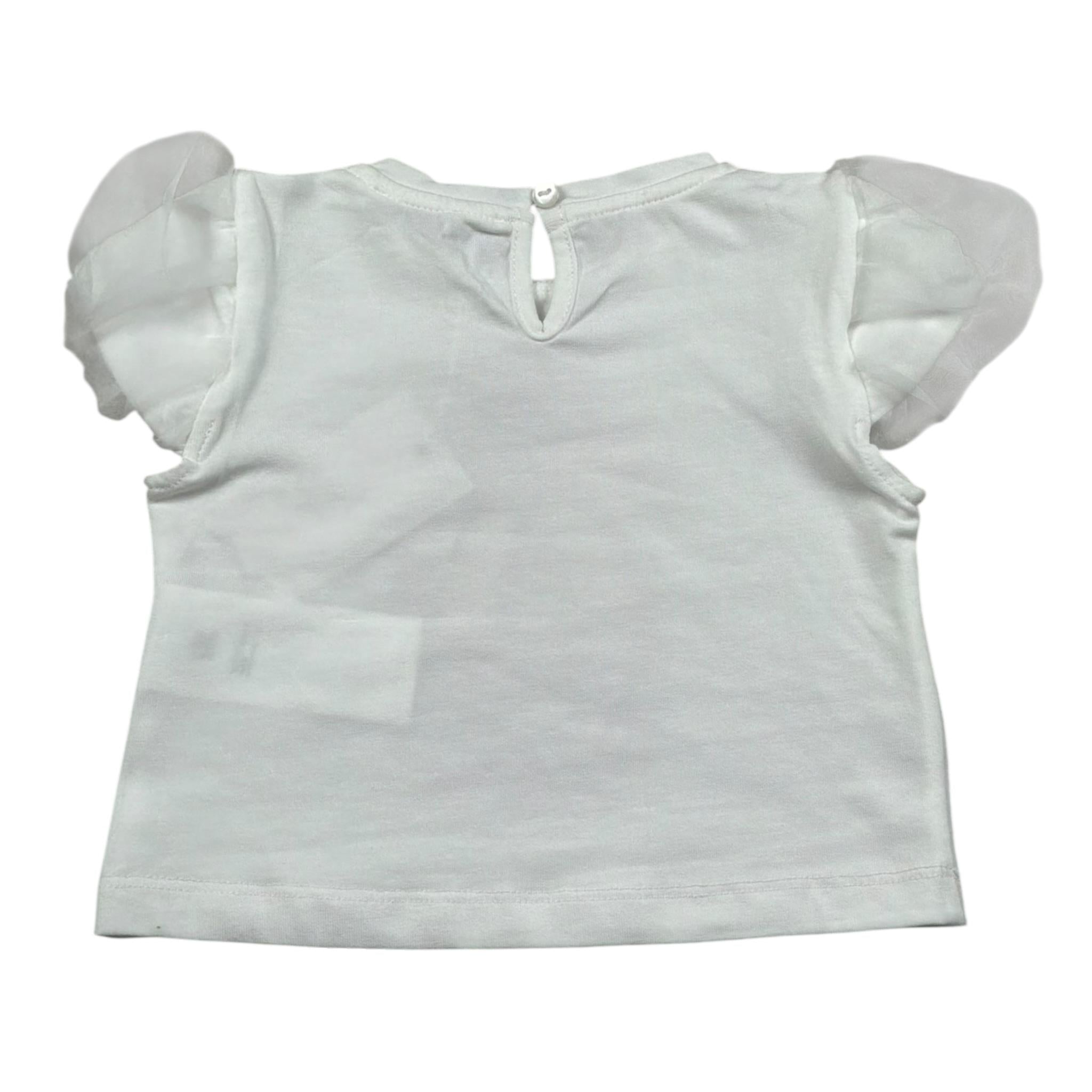 M+E' T-Shirt Girocollo tinta unita con Stampa Bianco per Neonata UE1856X BIANCO M+E' 