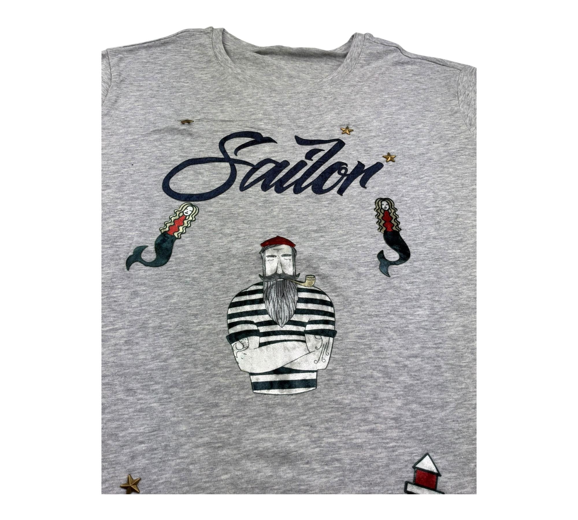 Monnalisa T-Shirt Girocollo Tinta Unita con Stampa per Bambino 253602 GRIGIO MONNALISA 