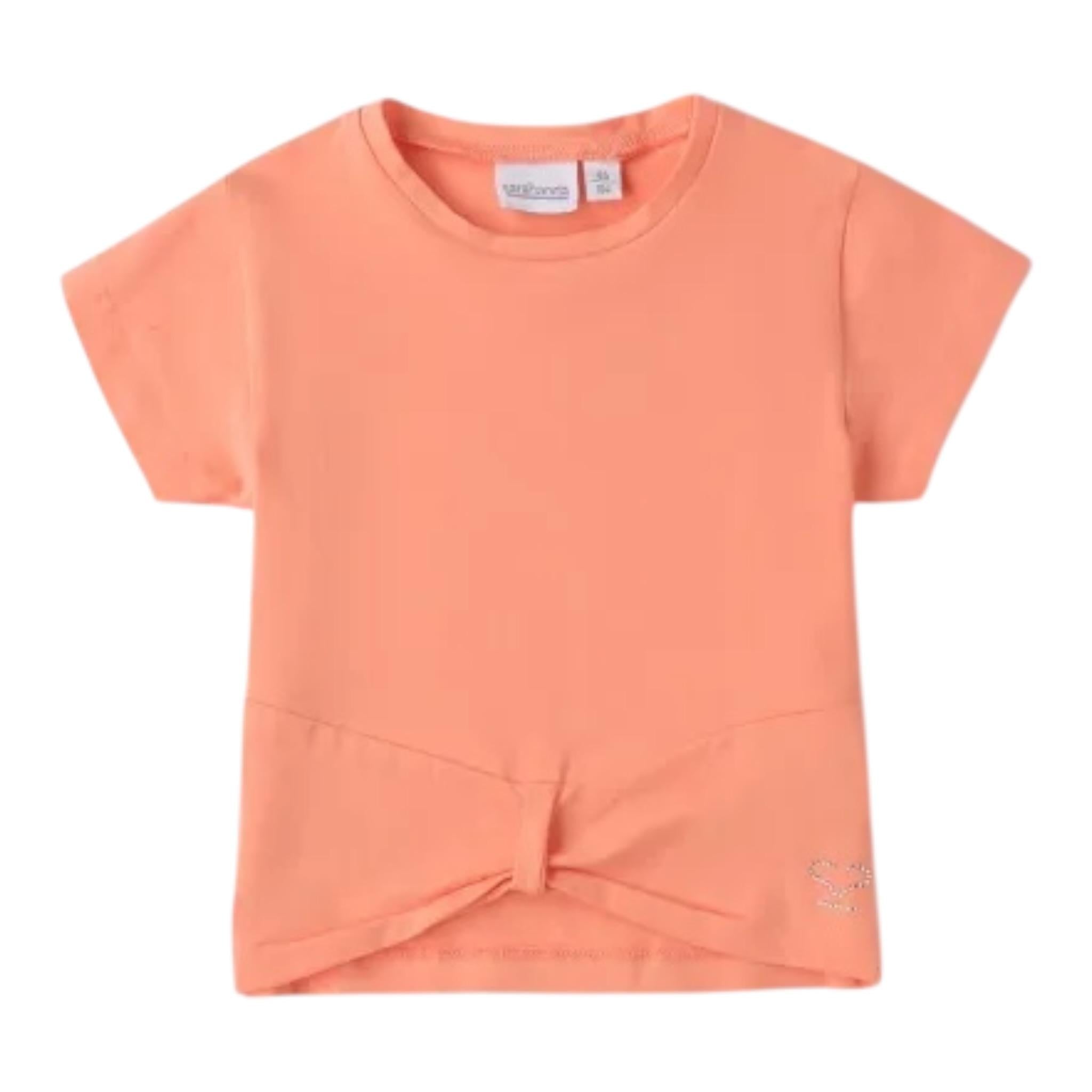 Sarabanda T-Shirt Tinta Unita Girocollo per Bambina 0B317 PESCA SARABANDA 