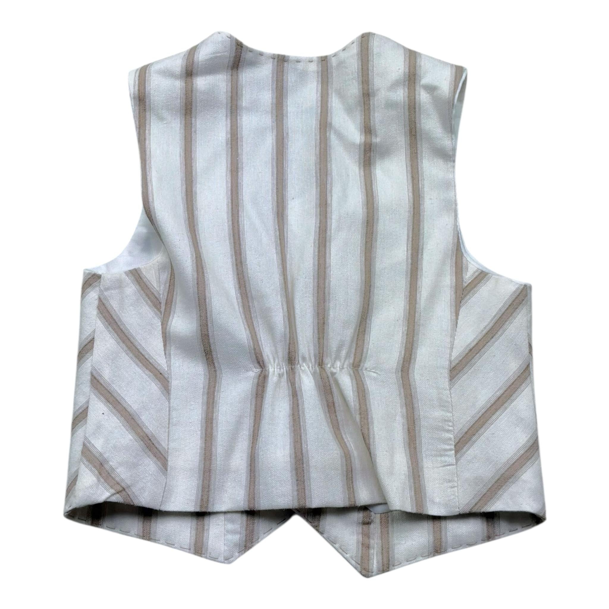 Manuel & Frank Gilet Tinta Unita con Fantasia A Righe per Neonato MF5323BSI PANNA MANUEL & FRANK 