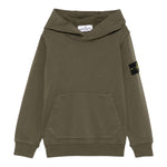 Stone Island Felpa Chiusa con Cappuccio Tinta Unita per Bambino K1S166100012 VERDE STONE ISLAND 