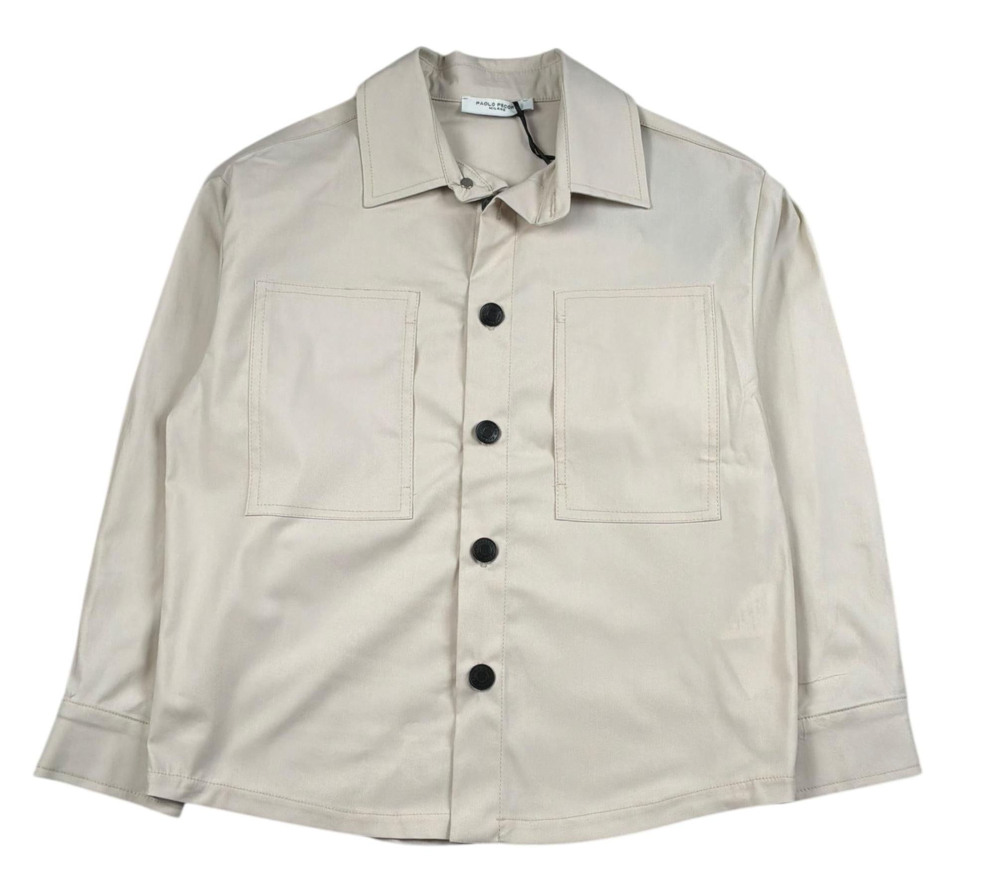 Paolo Pecora Camicia Manica Lunga Tinta Unita per Bambino P4327 SABBIA PAOLO PECORA 