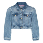 Miss Blumarine Giubbino In Denim Tinta Unita per Bambina IA4040 BLU MISS BLUMARINE 