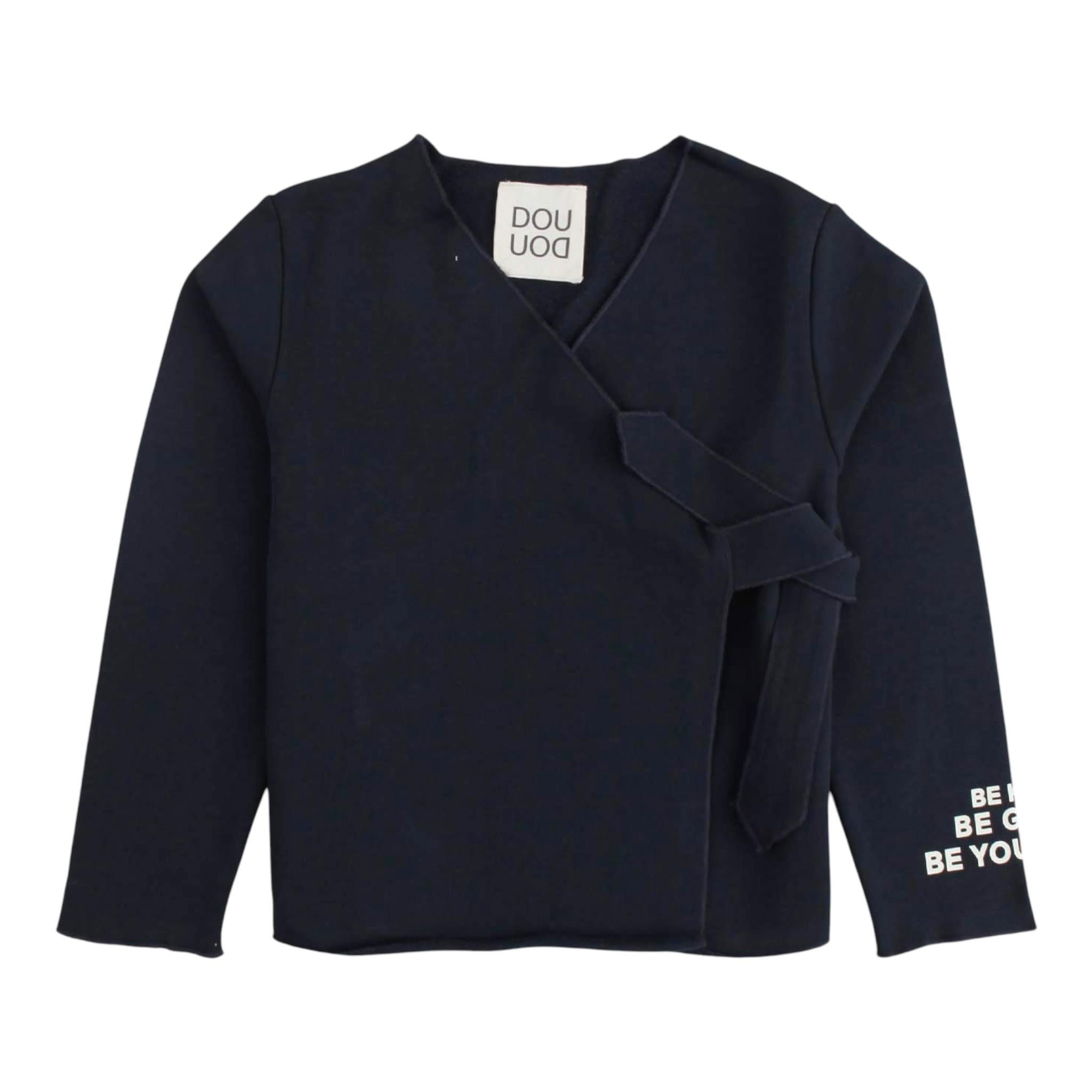 DOU DOU cardigan tinta unita con laccio Blu per Bambina DV4A00 BLU DOU DOU 