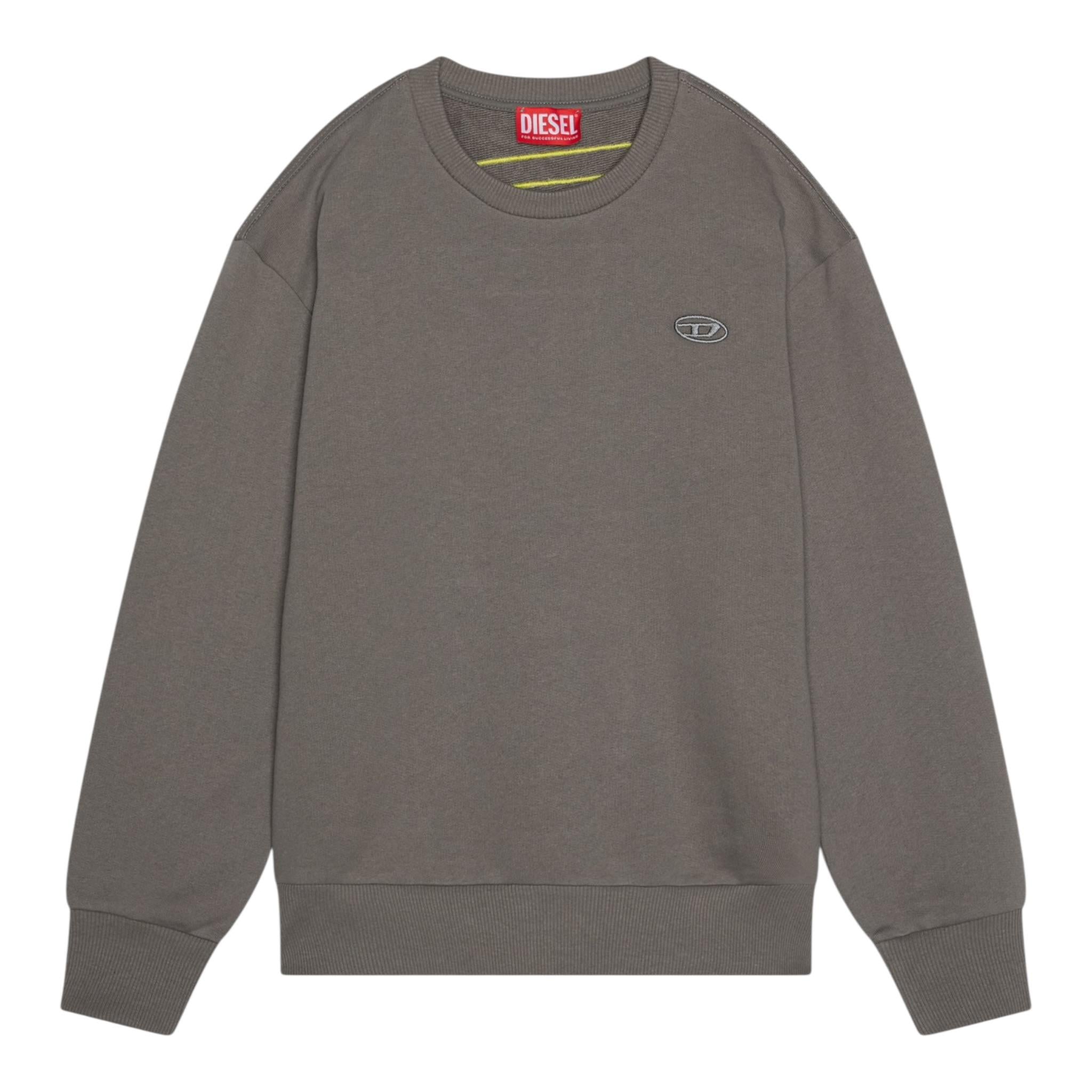 Diesel Felpa Chiusa Girocollo Tinta Unita con Logo per Bambino J02274X VERDE DIESEL 