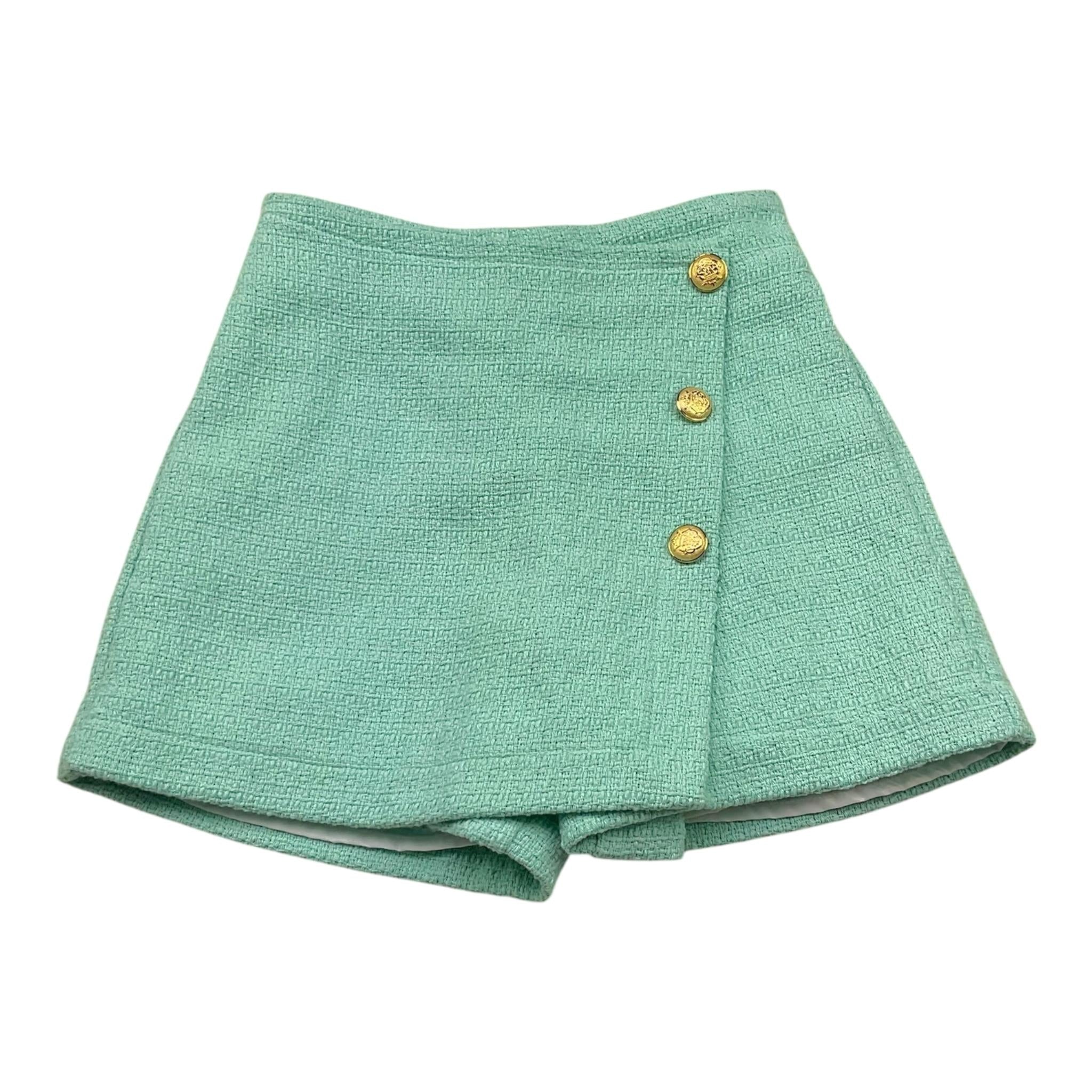 Janice Short Tinta Unita Modello Gonna per Bambina JN521R VERDE ACQUA JANICE 