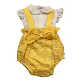 Barcellino Completo 2 Pezzi Camicia-Pagliaccetto per Neonata COMPLB BIANCO/GIALLO BARCELLINO 