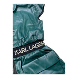 KARL LAGERFELD abito mezza manica tinta unita in ecopelle Verde per Bambina Z30187 VERDE KARL LAGERFELD 