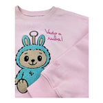 Saint Barth Felpa Chiusa Girocollo Tinta Unita con Ricami per Bambina BRIONY ROSA SAINT BARTH 