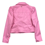 Twinset Chiodo In Ecopelle Tinta Unita Rosa Per Bambina