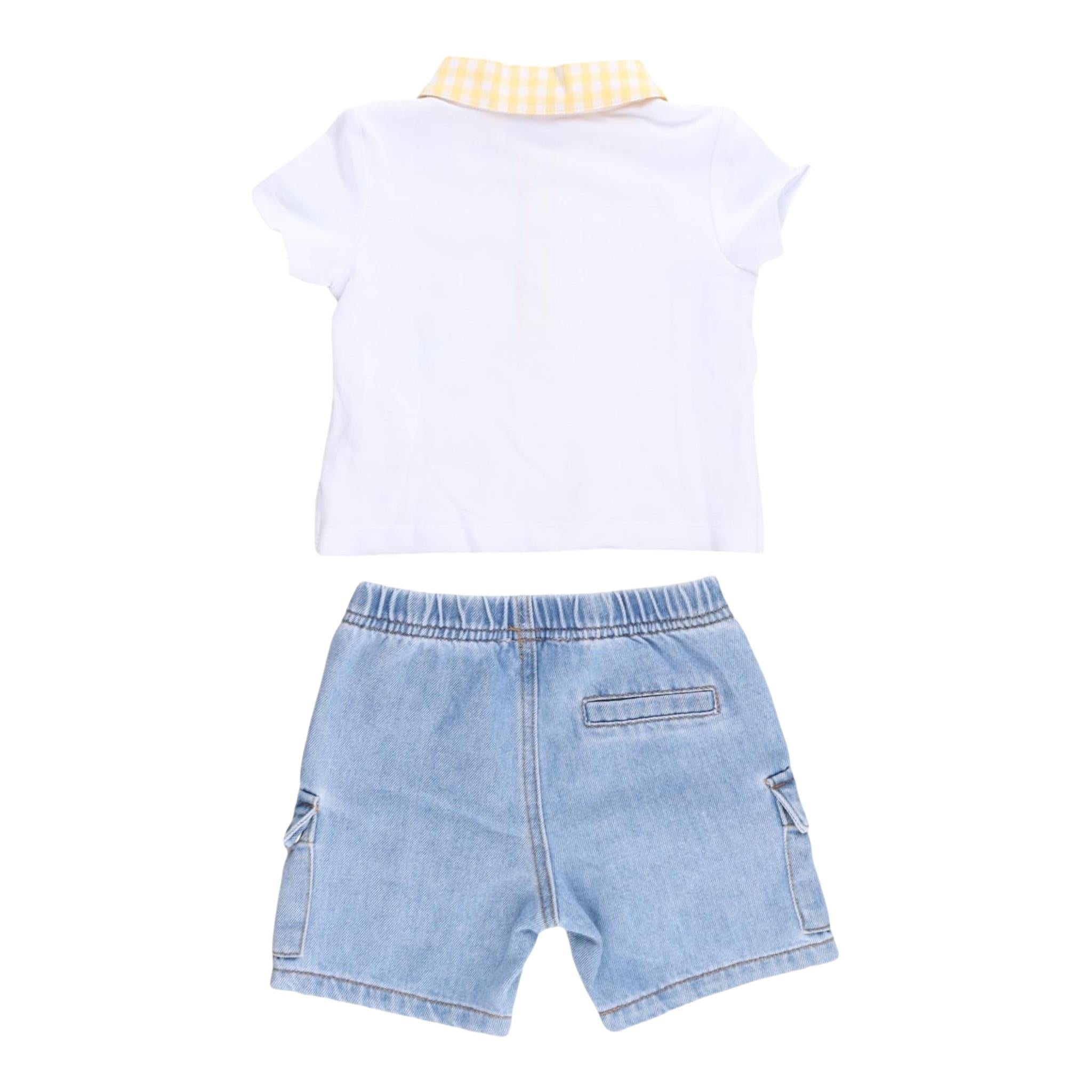 Moschino Cmpleto 2 Pezzi Bermuda-Polo per Neonato MUG01AXN BIANCO MOSCHINO 