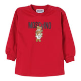MOSCHINO abit manica lunga tinta unita con stampa in contrasto Rosso per Neonata MDV0BNLC ROSSO MOSCHINO 