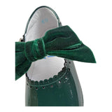 Indice Ballerina Tinta Unita con Fibia E Fiocco per Neonata 346 VERDE INDICE 