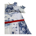 Monnalisa Abito Tinta Unita con Stampa Fantasia per Bambina 117913 BIANCO MONNALISA 