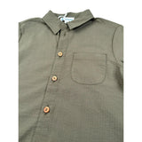 Lalalu' Camicia Mezza Manica Tinta Unita per Bambino CML150PBX VERDE LALALU' 