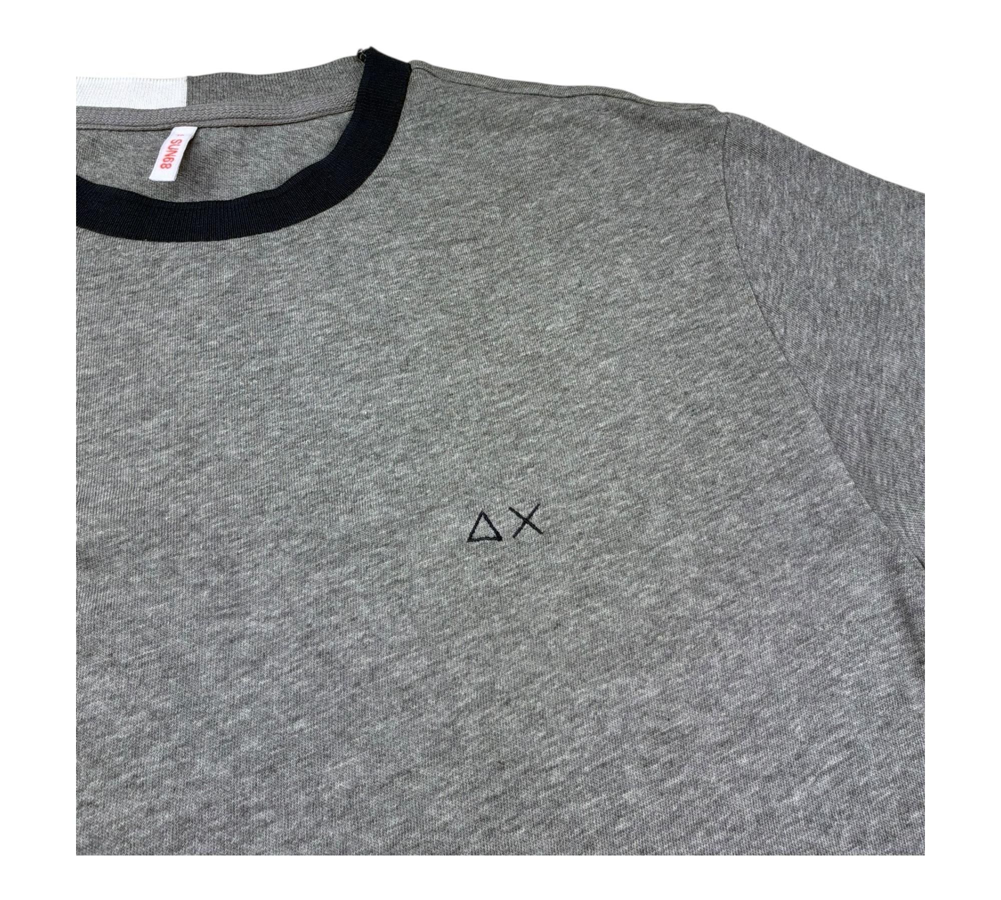 Sun68 T-Shirt Girocollo Tinta Unita con Logo per Bambino TSUNS GRIGIO SUN68 