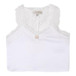 Twinset Top Tinta Unita con Ricami per Bambina 251GJ2454 BIANCO TWINSET 