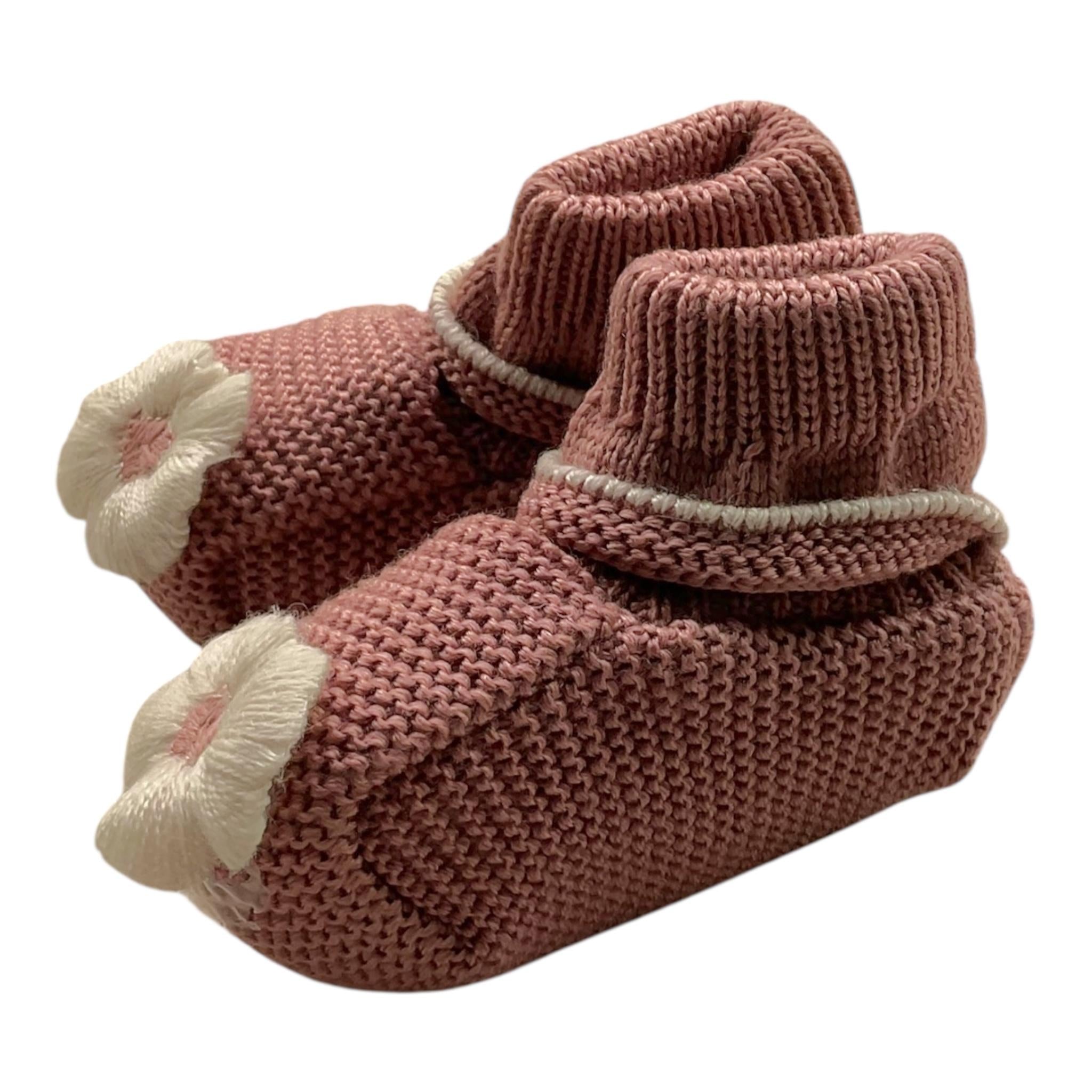 MARLU' babbucce tinta unita con applicazioni Rosa per Neonata BABB ROSA MARLU' 