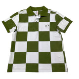 Sun68 Polo Mezza Manica Bicolore con Fantasia per Bambino CPA35329 BIANCO/VERDE SUN68 
