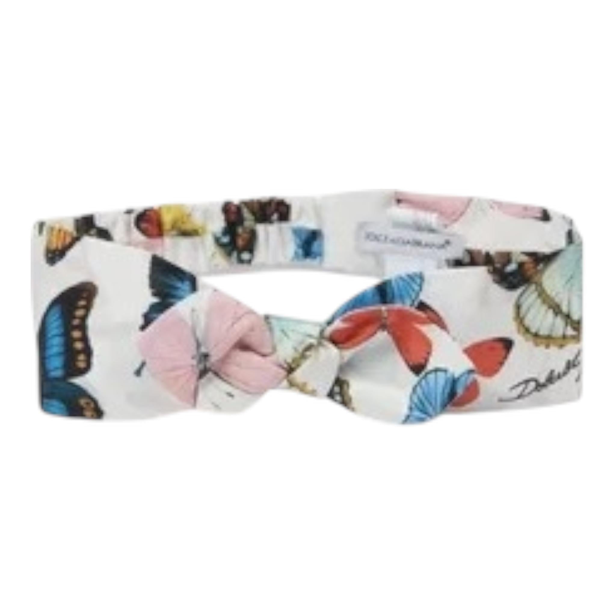 Dolce & Gabbana Fascia Tinta Unita con Fantasia per Neonata LN5H08 BIANCO DOLCE & GABBANA 