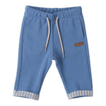 Mini Banda Pantalone Tinta Unita con Elastico In Vita per Neonato 3B624 BLU MINI BANDA 