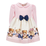 MONNALISA abito bicolore con stampa Bianco/rosa per Neonata 31D910 BIANCO/ROSA MONNALISA 