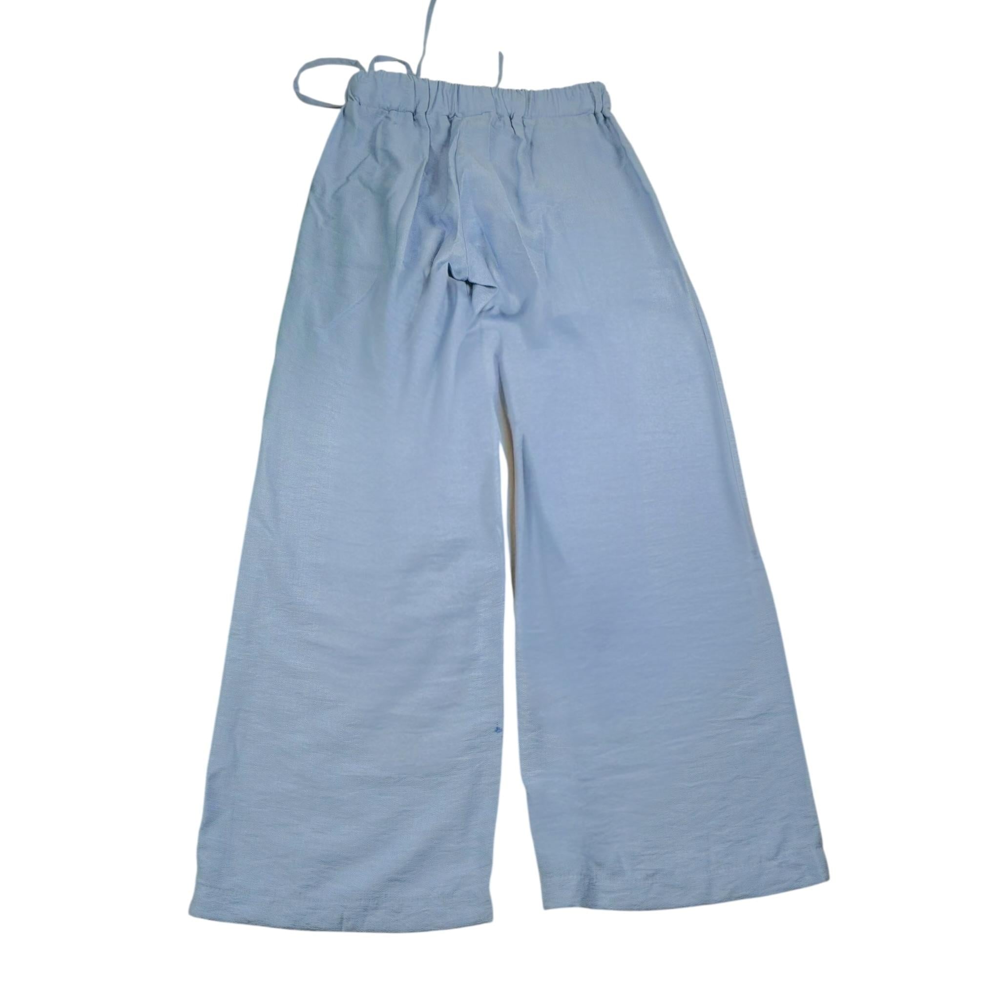 Meilisa Bai Pantalone Tinta Unita con Elastico In Vita per Bambina FL6368 AZZURRO MEILISA BAI 