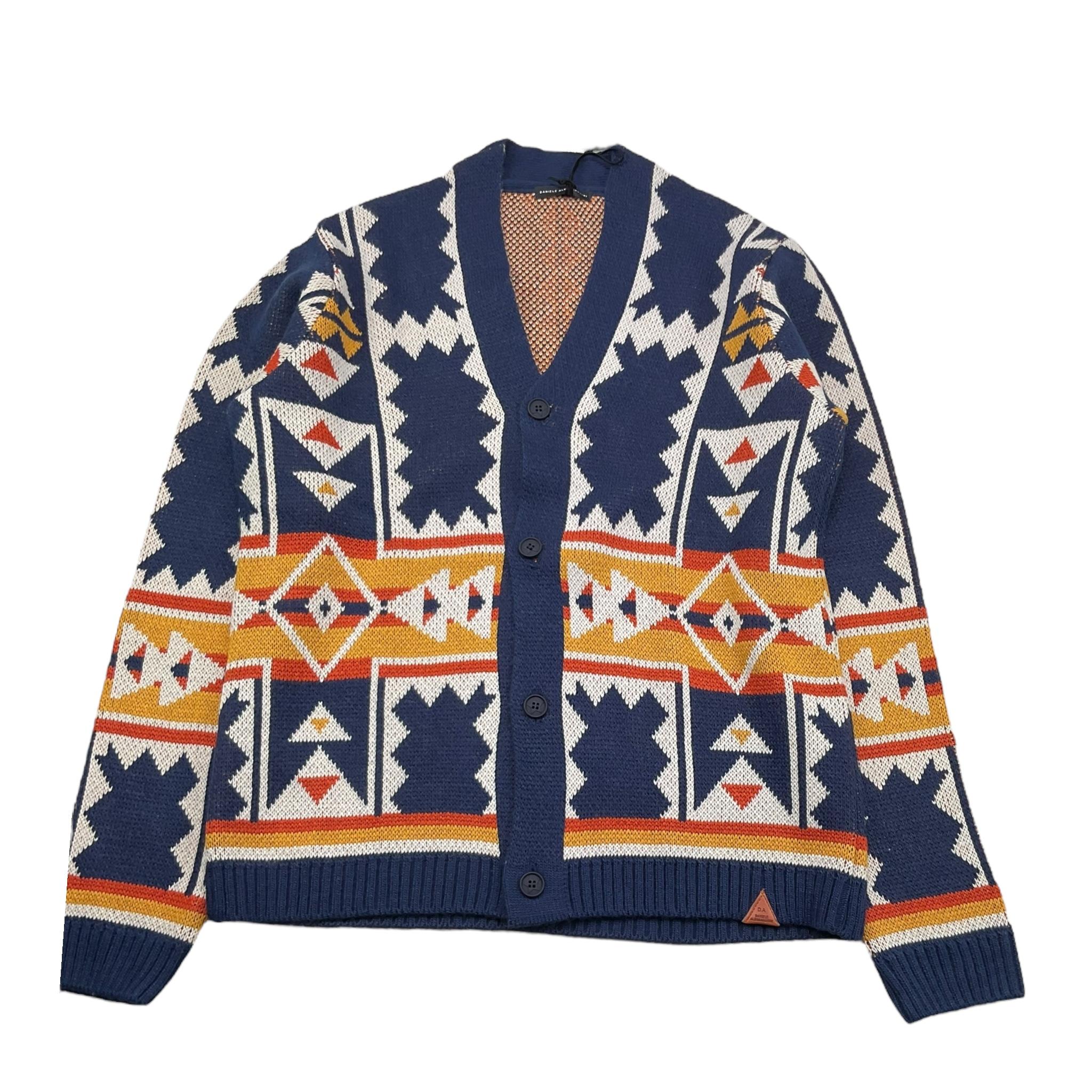 DANIELE ALESSANDRINI cardigan tinta unita con fantasia Blu per Bambino 1231W1444 BLU DANIELE ALESSANDRINI 