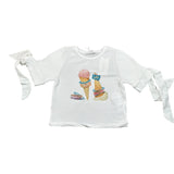 Miss Grant T-Shirt Girocollo Tinta Unita con Stampa per Bambina MG1317 BIANCO MISS GRANT 