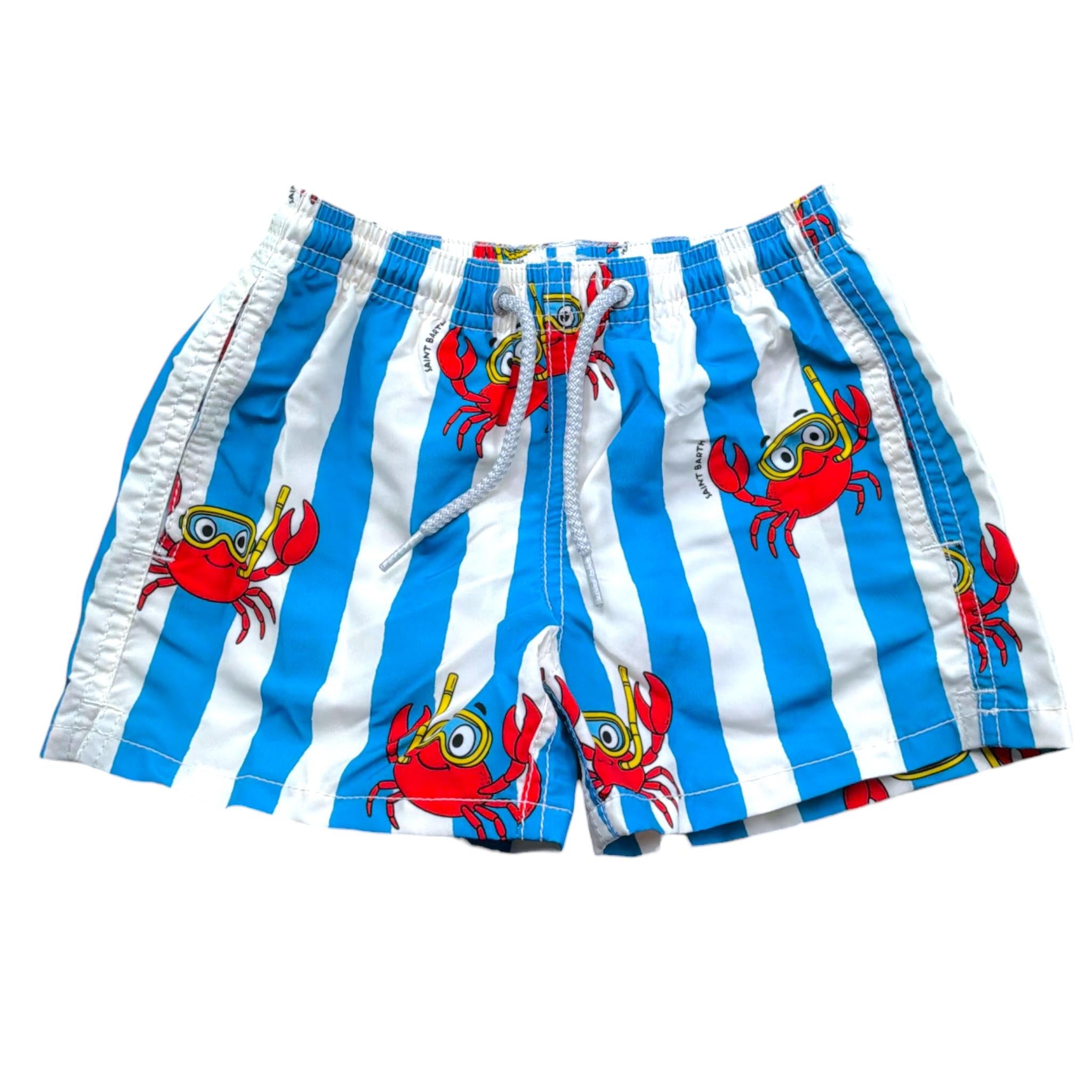 Saint Barth Costume Modello Boxer Tinta Unita con Stampa per Bambino SUBCRAF BIANCO SAINT BARTH 