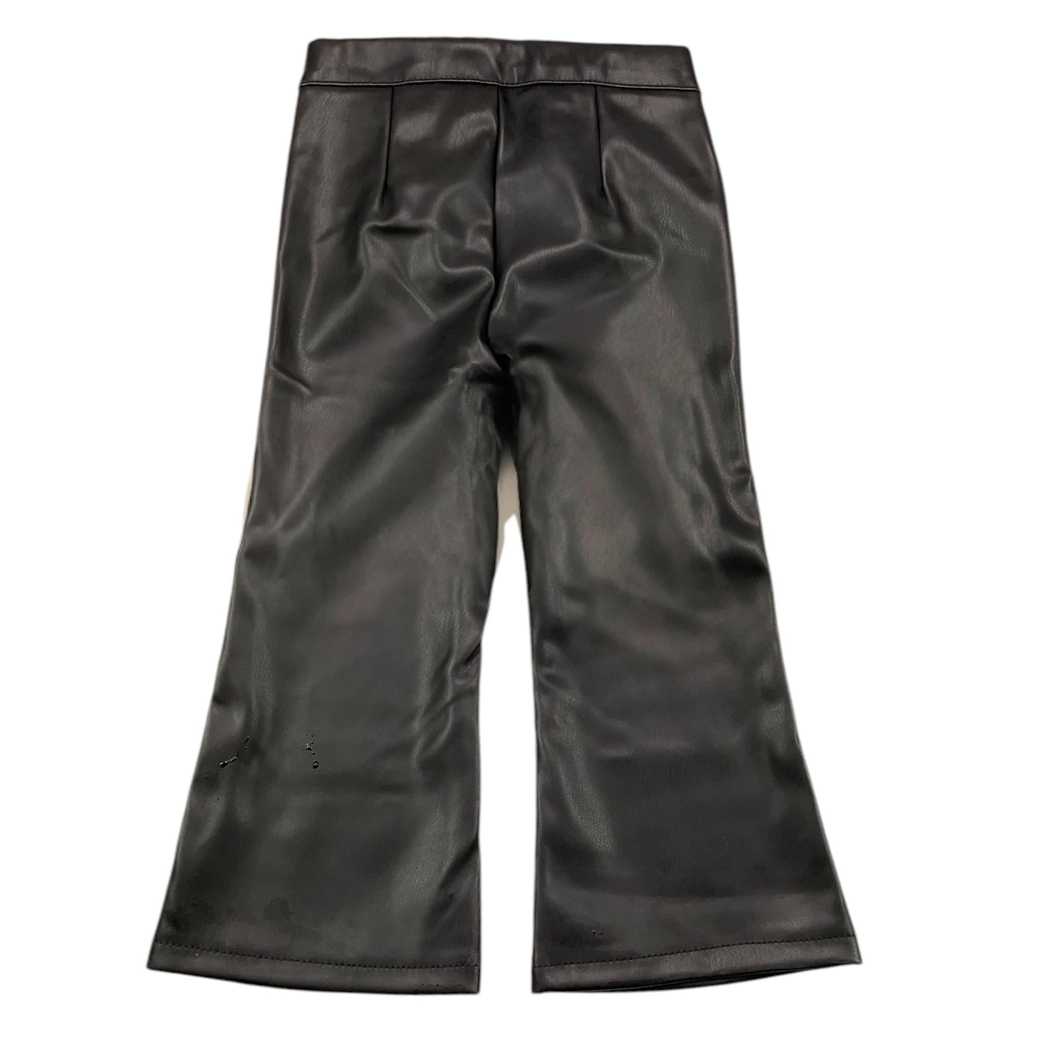 NAME.IT pantalone in ecopelle tinta unita modello zampa Nero per Neonato 13235876 NERO NAME.IT 