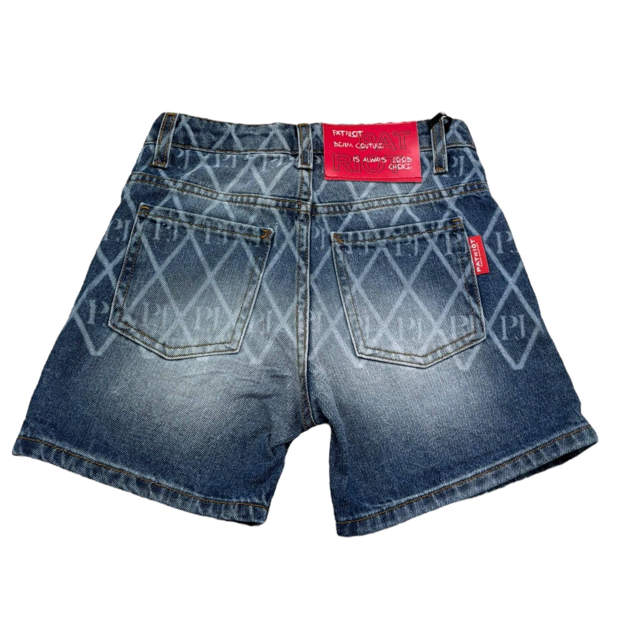 Patriot Bermuda In Denim Tinta Unita con Strappi per Bambino PJ5S2SPCK01 BLU PATRIOT 