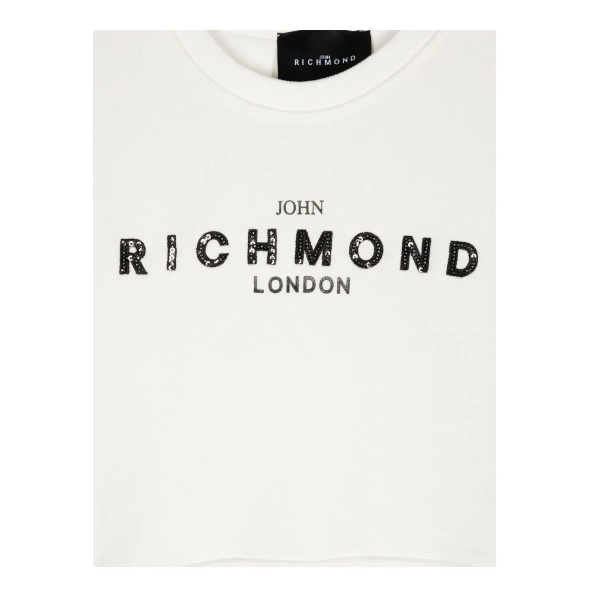 JOHN RICHMOND felpa tinta unita girocollo con stampa Bianco per Neonata RGA24053FEX BIANCO JOHN RICHMOND 