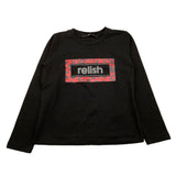 RELISH shirt girocollo tinta unita con logo Nero per Bambina RGA2301016018 NERO RELISH 
